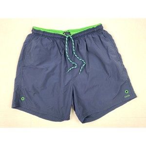 Izod Perform X Swim Shorts Mens Size L Large Navy Blue Mesh Lined 100% Nylon